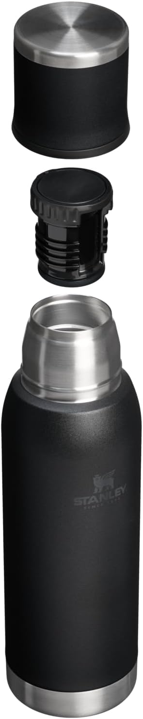 Stanley Adventure-To-Go Vacuum Bottle 25 oz - Insulated Stainless Steel | Leakproof Cup Lid | Black 2.0