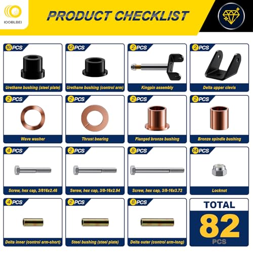 Club Car DS Golf Cart Front & Rear Bushing Repair Kit 1993+ OEM Replacement
