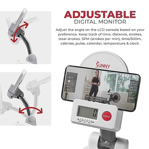 Sunny Health & Fitness Smart Magnetic Rowing Machine - Full Body Workout