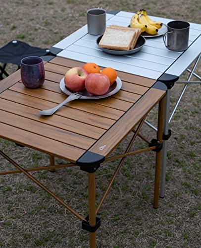 iClimb Nature Medium Folding Aluminum Table - Lightweight Stable Roll-Up Top