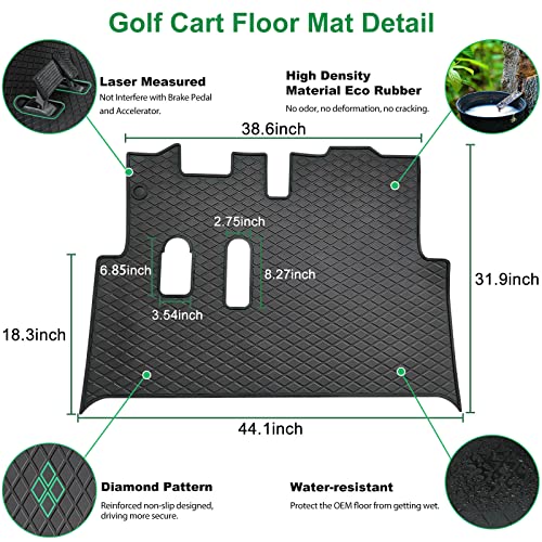LEAPGOMAX Black Golf Cart Floor Mat for EZGO RXV & 2Five 2008-2022 Full Coverage