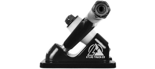 Atlas Truck Co. Kingpin Ultralight Longboard Trucks, 180mm 48 Degree 8mm Reverse, Black (Set of 2)