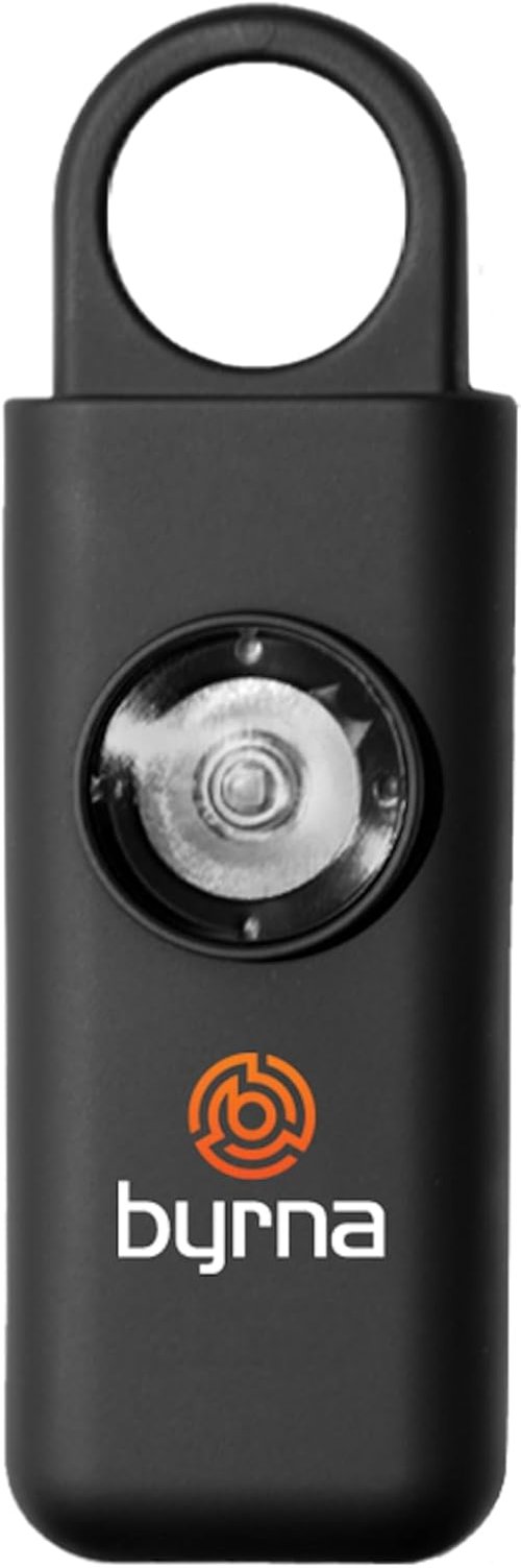 Byrna Banshee Personal Safety Alarm - 130 dB Military-Grade Keychain Siren with LED Strobe Light | Ideal for All Ages (Black)