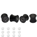 FRECCU Total Gym Replacement Set of 4 Wheels/Rollers Compatible with Models DLX, DLX II, DLX III, Adv DLX, Pilates, Pilates Pro 2500, 3000, 4000，570, 2000 （Black）