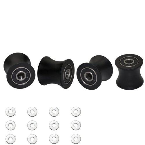 FRECCU Total Gym Replacement Set of 4 Wheels/Rollers Compatible with Models DLX, DLX II, DLX III, Adv DLX, Pilates, Pilates Pro 2500, 3000, 4000，570, 2000 （Black）