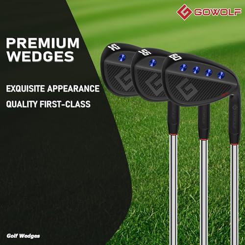 Black 3-Piece Golf Wedge Set 52/56/60 Degrees Forged Spin Control for Men