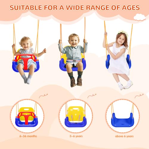 Bighaki808 Blue 3-in-1 Toddler Swing Set Indoor & Outdoor Heavy Duty with Foldable Stand