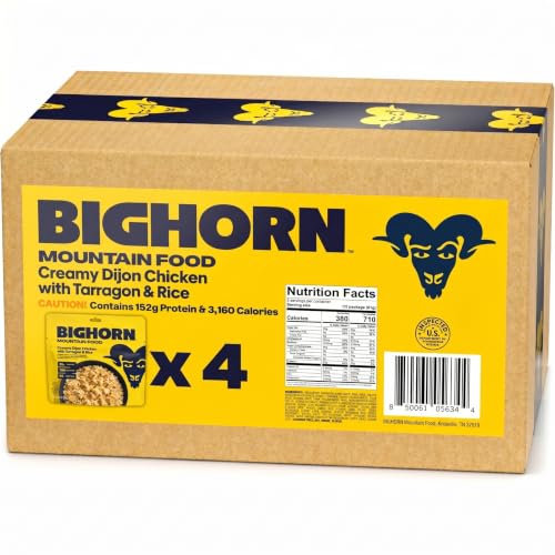 BIGHORN Mountain Food Creamy Dijon Chicken with Tarragon & Rice - 4 Pack