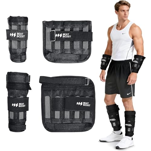 30LB Adjustable Wrist & Ankle Weights Set for Exercise & Workout - Non-Slip, Breathable Fabric