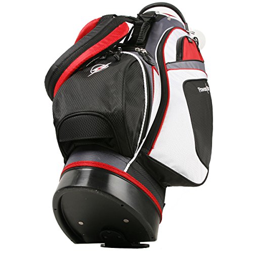 Powerbilt TPS Dunes 14-Way Golf Stand Bag - Black/White Nylon, Lightweight & Spacious