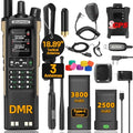 Baofeng DM32UV Ham Radio Handheld Two-Way Radio with GPS, Long Range, 3800mAh Battery, USB-C, Khaki