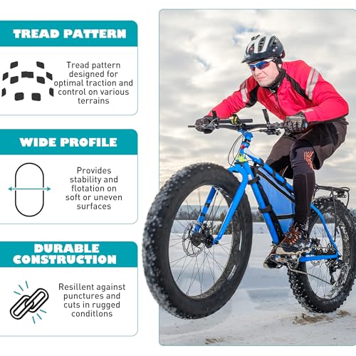 BALINGE 20x4 Fat Tire with Tube for E-Bike & Mountain Bike - Heavy Duty Snow & All-Terrain