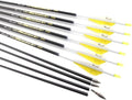Archery Carbon Arrows 300-800 Spine - 30-32 Inch Shafts for Compound & Recurve Bows | 12PCS Feathered Hunting Arrows