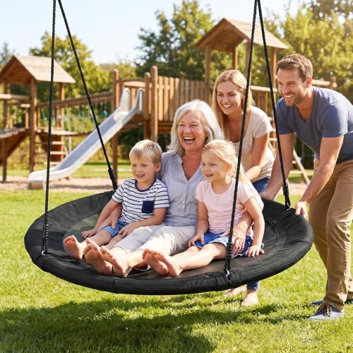 Trekassy 48-Inch Black Saucer Tree Swing for Kids & Adults, 700lbs Capacity
