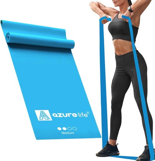 Azurelife Professional Resistance Bands - Non-Latex Elastic for PT, Yoga & Pilates | 8 Yards Roll or 5-7 Ft Length
