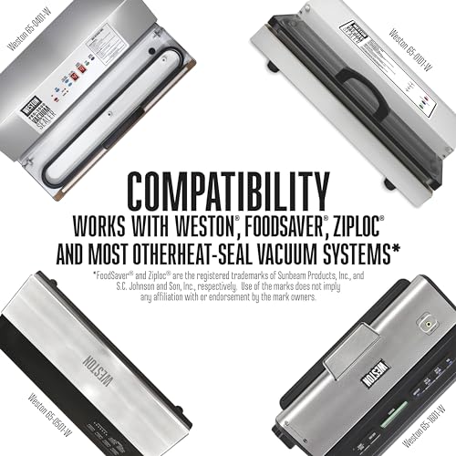 Weston 6x10 Pint Vacuum Sealer Bags - 100 Count, Clear, Food Storage