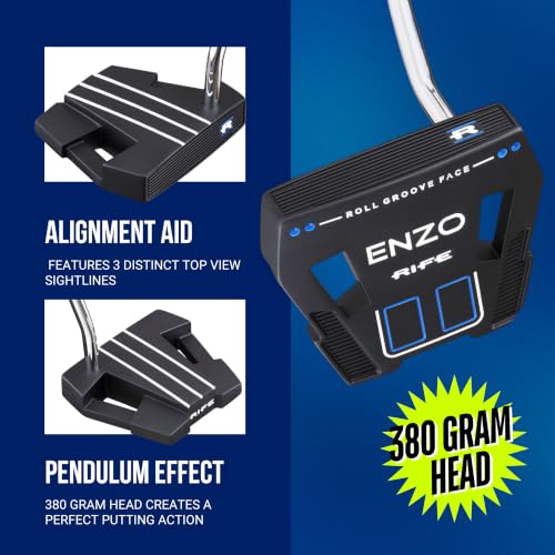 Long Golf Putter 38 Inch with 16 Inch Grip and Headcover - Stable Offset Steel Shaft