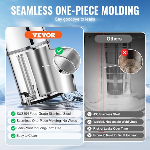 Gravity-Fed Water Filter System 2.25G Stainless Steel Countertop with Water Level Indicator