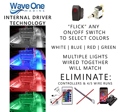 16-Inch RGBW Marine LED Accent Light Strip Waterproof Interior Exterior Boat Lighting