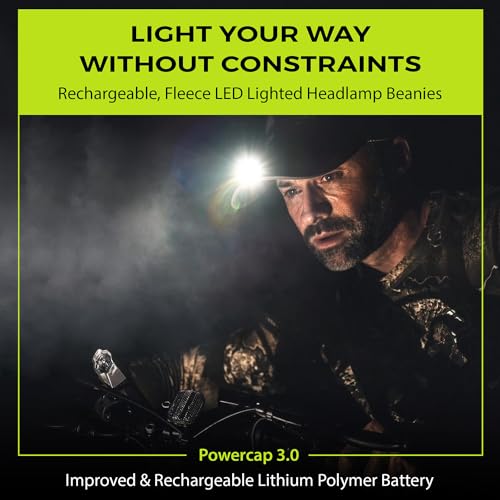 LED Baseball Cap Light - POWERCAP 3.0 Mossy Oak Dna One Size with Built-in Visor Light