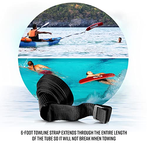 50 Inch Lifeguard Rescue Tube with Whistle and Towing Line - Pool & Water Rescue Equipment