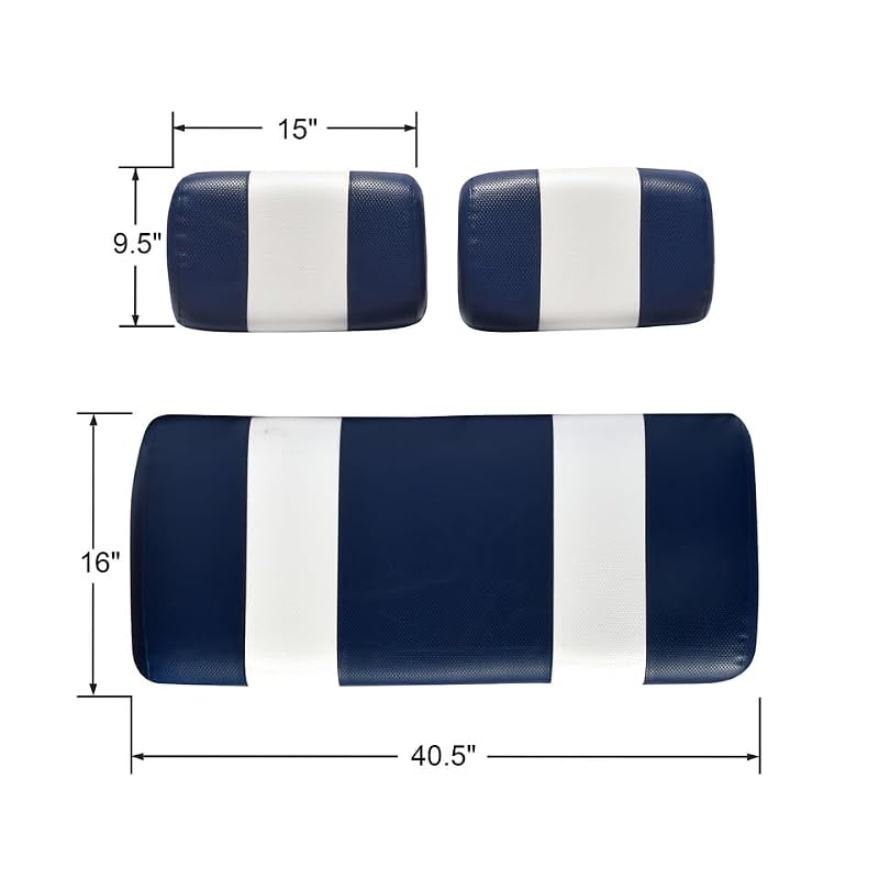 GOLF BALL DIVERS Black Premium Marine Vinyl Golf Cart Seat Cover for Pre-2000 Club Car DS - Front Bench Replacement