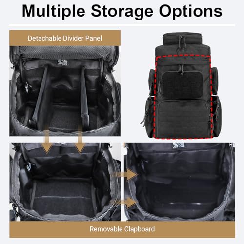 Modular Tactical Range Backpack with 5 Pistol Cases for Hunting & Shooting