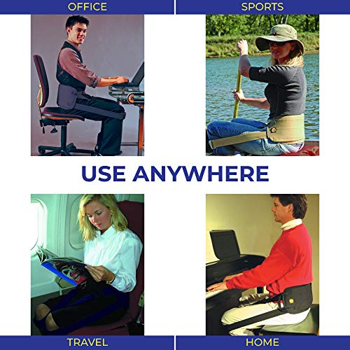 Nada-Chair Back-Up Support & Posture Corrector with CushShins - Black, Converts to Pouch Bag