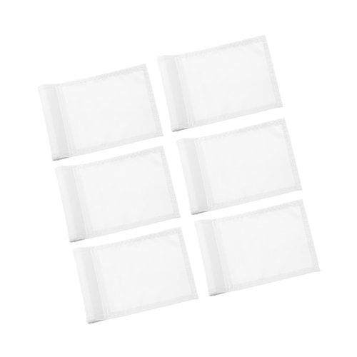 KINGTOP Golf Flag 8x6 Inch - Plain White, 420D Nylon, Tube Inserted - Mini Practice Putting Green Flags for Yard, 6-Pack