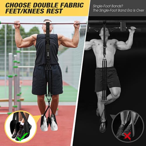 Black Pull Up Assistance Bands Set - Adjustable Resistance Workout Equipment for Home Gym