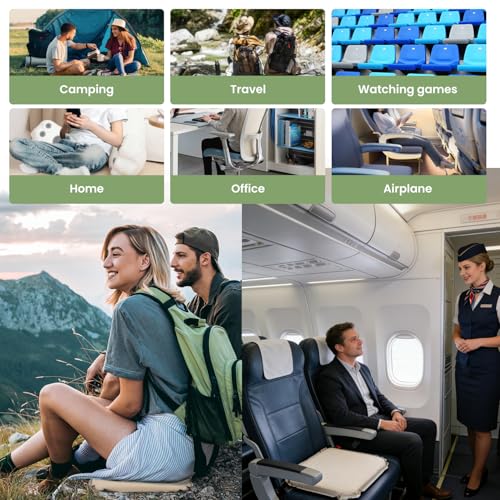 Inflatable Stadium Seat Cushion - Memory Foam, Portable for Travel, Camping & Indoor Use - Standard