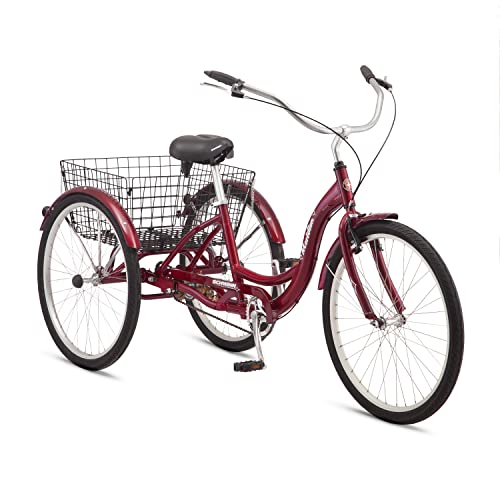 Schwinn Meridian Adult Tricycle Black Cherry 26-Inch Single-Speed Cruiser