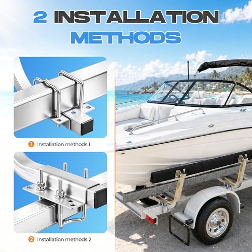 Adjustable Boat Trailer Guide Poles 40-60 Inches with Protective Sleeves