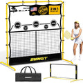 Pickleball Rebounder Practice Net Set - 6FT Portable Solo & Partner Training System - Light Yellow