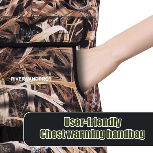 RIVERWANDPROT Neoprene Fishing Waders for Men, Chest Waders, Green, Size 11