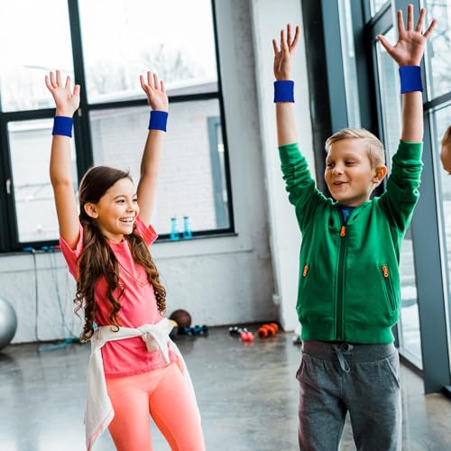 Kids Sweat Wristbands Bulk - 24 Pcs Dark Blue Sports Wristbands for Kids & Teens