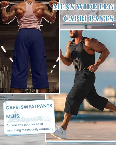 Men's Cargo Shorts 5 Pack - Capri & Cargo Style, Multiple Colors, Large