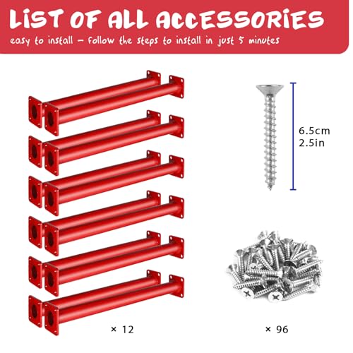 12 PCS 18-Inch Heavy Duty Steel Monkey Bars Set for Kids Backyard Playset