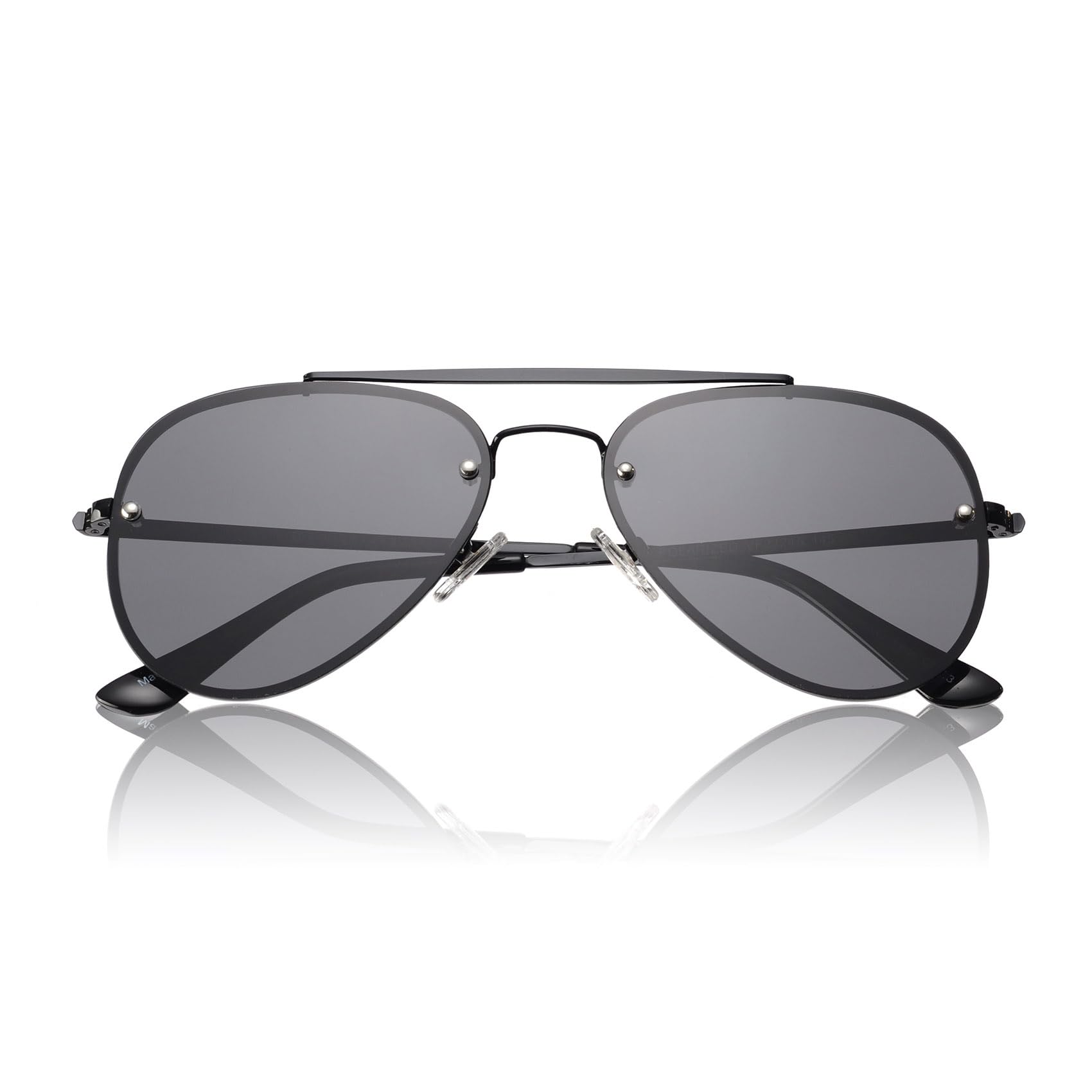 VIVIENFANG Black Sunglasses Woman, Retro Polarized Sun Glasses for Men, Super Dark Shades Womens UV400 Protection VF2224A