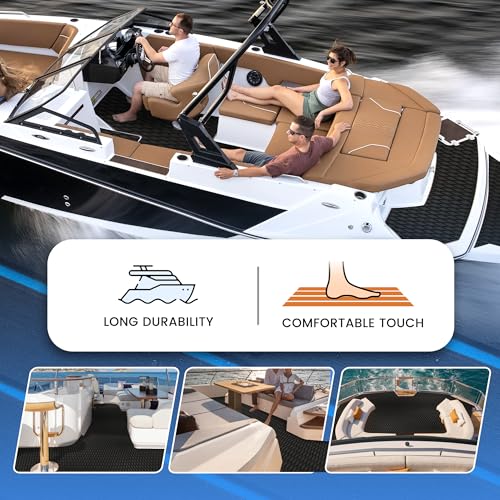 Fullfire Black EVA Foam Marine Decking 94" x 23" Boat Yacht Kayak RV Flooring