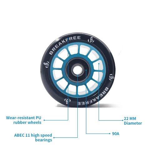B BREAKFREE 8 Pack Roller Skate Wheels 62 * 42MM 90A With Bearings And Mounting Tools High Rebound Roller Skate Wheels with Bearings Installed for Indoor or Outdoor (90A-BLUE)