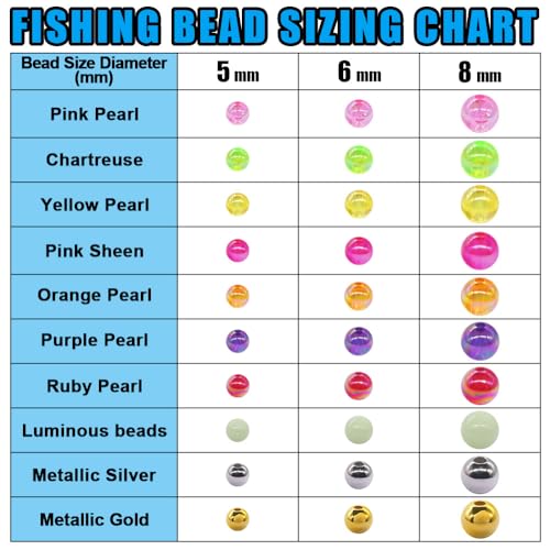 XFISHMAN 5mm Fishing Beads Assortment 1000 Pieces - Saltwater & Freshwater Tackle