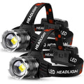 AKNEAR Rechargeable LED Headlamp 99000 Lumens Super Bright White Light 2-Pack
