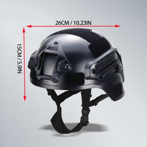 Airsoft Helmet and Mask Set, Tactical Paintball Full Face Black Skull Mask, Detachable Airsoft Goggles, Helmet with Front NVG Mount and Side Rails, Gear for CS, Cosplay, and Costume Movie Props