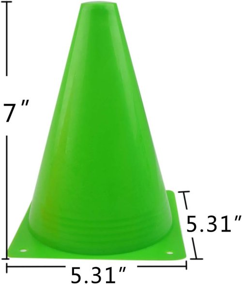 Mirepty 7-Inch Plastic Traffic Cones - Agility Training Markers for Soccer, Skating, Football & More