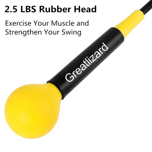 Greatlizard Golf Swing Trainer Aid 48"/40" Warm-Up Stick for Strength Flexibility Tempo Training Golf Practice Aid with Weighted Head Swing Corrector for Men Women