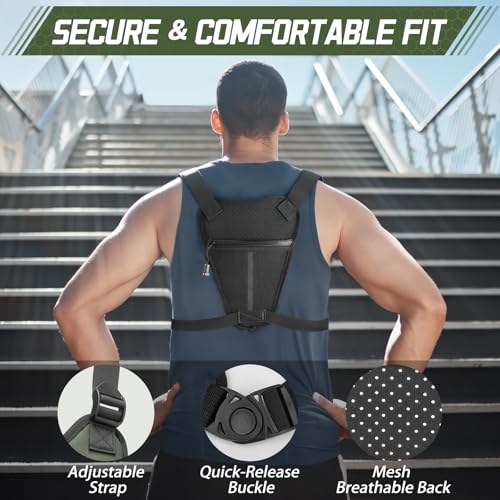 Outdoor Sports Chest Bag with Adjustable Straps Water-Resistant Running Vest for Cycling Hiking
