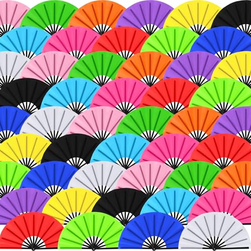 Blulu 13 Inch Large Folding Fans for Line Dancing - Classic Color, 48 Pack - Model B13C48