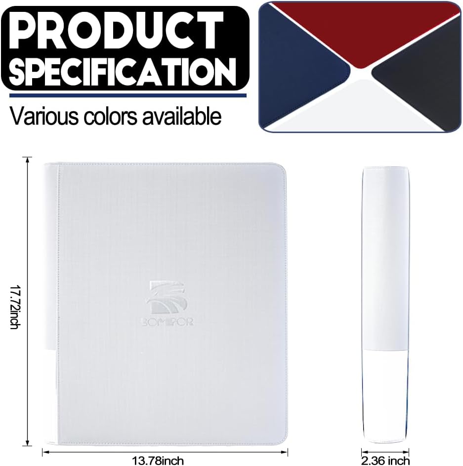 Premium Semi Rigid Card Holder Binder by Semi Rigid | Holds 360 Trading & Sports Cards - Classic White