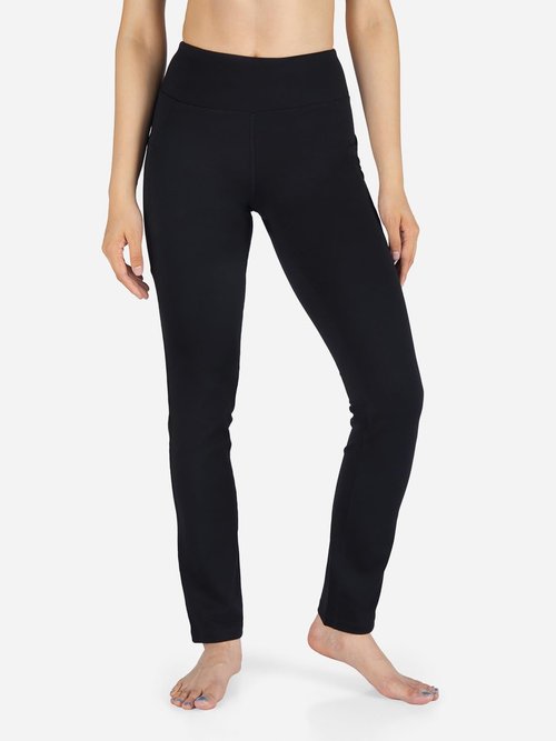 Yogipace Petite Women's Straight Leg Yoga Pants with Side Pockets, Slim Fit Stretch Pants for Everyday Wear,27",Black,Size M
